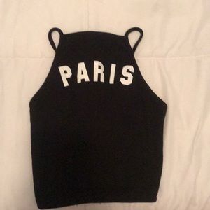 Black paris crop top